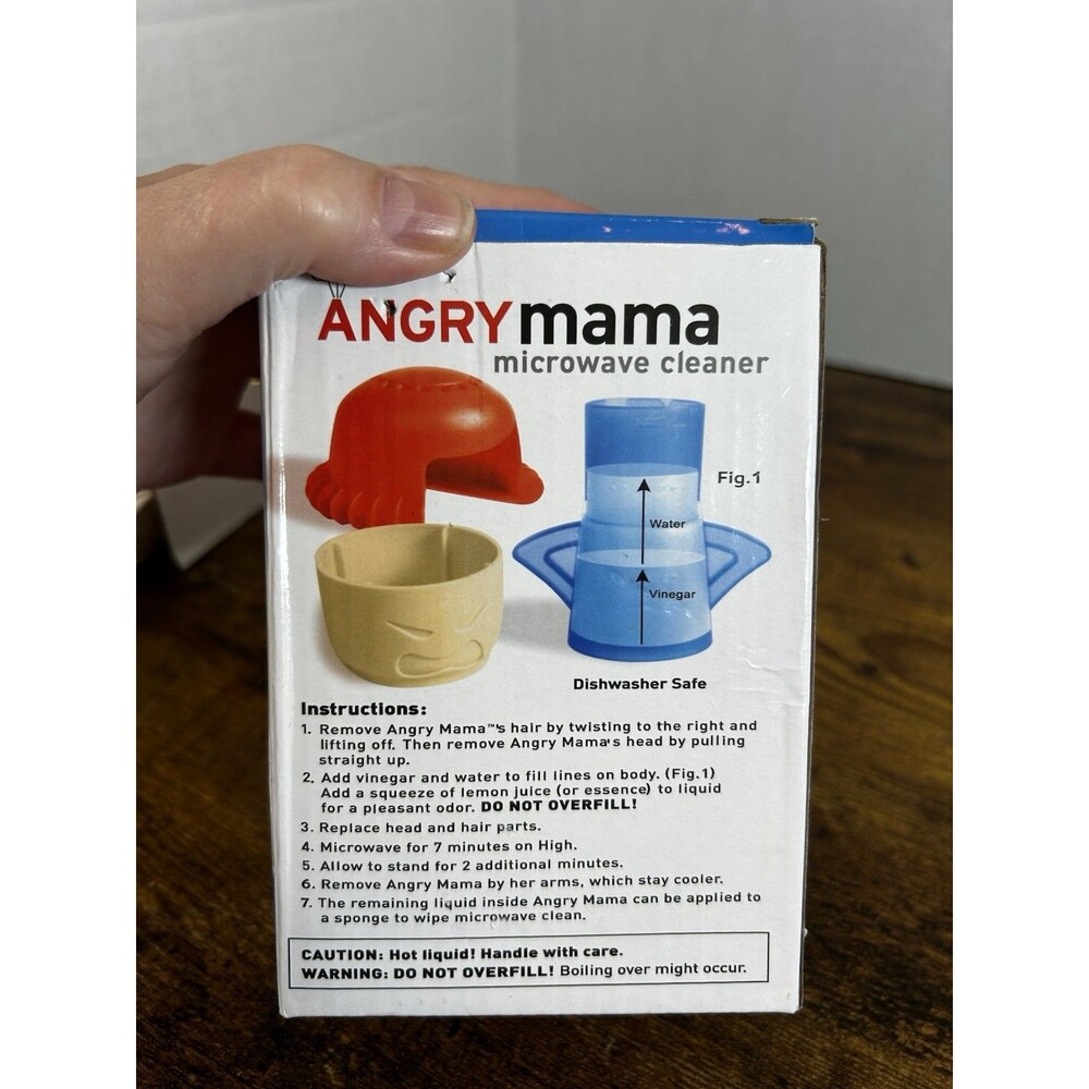 Angry Mama Microwave Cleaner Open Box Vinegar Steam Kitchen Cleaning Gadget - Picture 11 of 12